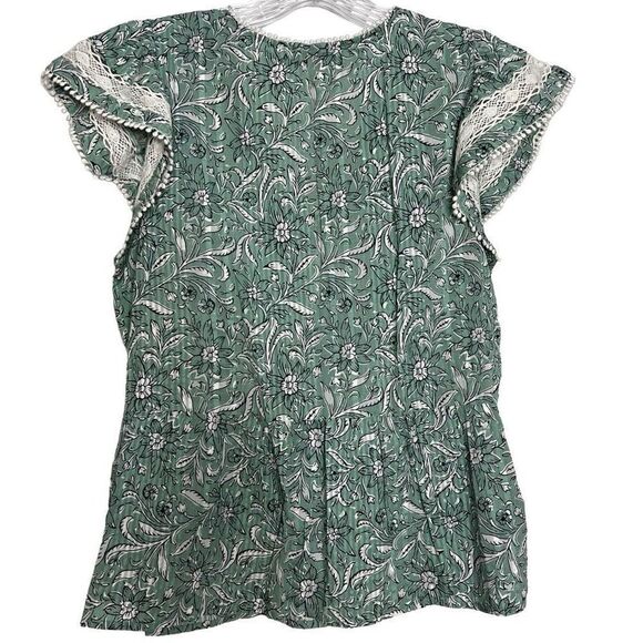 Loft Spring Bloom Lacy Ruffle Peplum Top Size Small - Picture 8 of 11